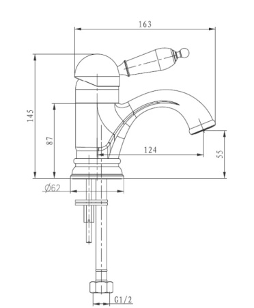 Фото смеситель для раковина boheme tradizionale nero 251, золото