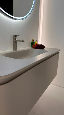 Фото ovale 1 полка 120cm cashmere тумба + раковина-моноблок cashmere, акрил