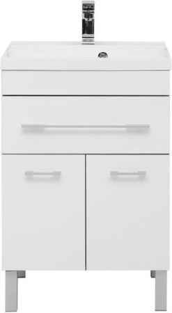 Фото тумба напольная с раковиной aquanet верона 58 белый, 1 ящик 2 дверцы