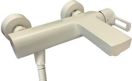 Фото смеситель для ванны и душа paffoni ringo rin022bo, белый матовый