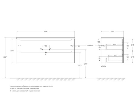 Фото тумба подвесная belbagno etna 120 bianco lucido 