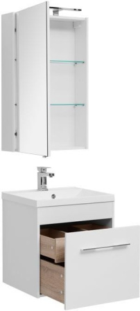 Фото комплект мебели aquanet августа 58 белый (ручка хром)