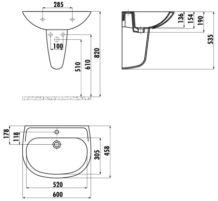 Фото полупьедестал creavit sedef sd260-00cb00e-0000, белый