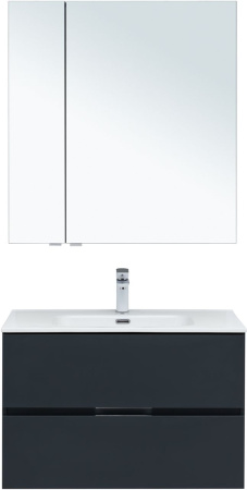 Фото комплект мебели aquanet алвита new 80 2 ящика, антрацит