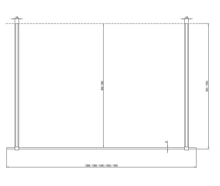 Фото душевое ограждение ravak walk in free gw9fp0c00z1 150*200 см, стекло прозрачное
