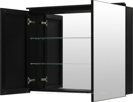Фото зеркало-шкаф de aqua алюминиум 100 черный