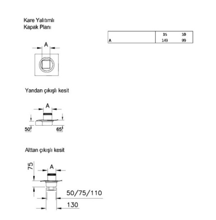 Фото трап в пол vitra square 15*15 см 59980113000 вертикальный, хром глянец