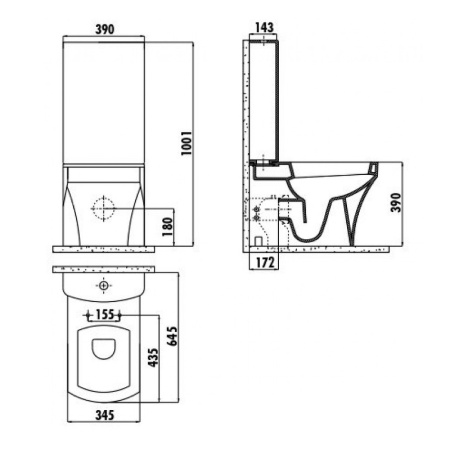 Фото бачок для унитаза creavit selin sl410-00cb00e-0000, белый
