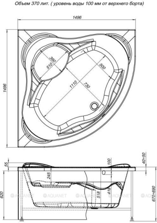 Фото фронтальная панель aquanet malta 150 см, 00149864