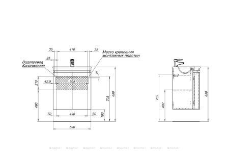 Фото тумба подвесная de aqua токката 90 белый