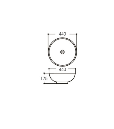 Фото раковина накладная для установки на столешницу aquatek aq5354-00, 440*440*175 мм, встроенный канал перелива