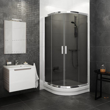 Фото душевой угол ravak blix blcp4-80 3b240u00zh 80*80*190, профиль сатин/стекло графит 