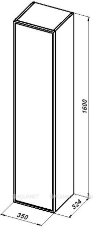 Фото пенал подвесной aquanet арт 35 маренго