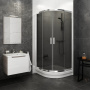 Фото душевой угол ravak blix blcp4-80 3b240u00zh 80*80*190, профиль сатин/стекло графит 