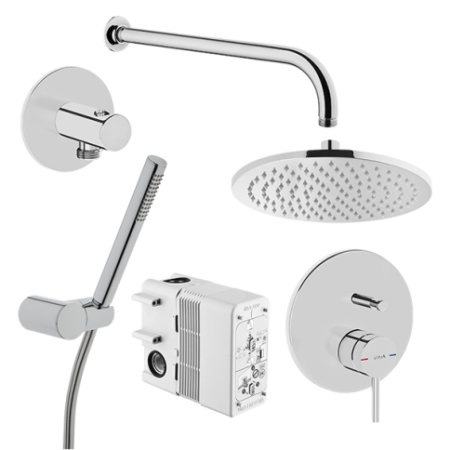 Фото душевая система vitra origin a49266exp 2х позиционная, хром