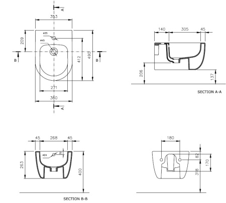 Фото биде подвесное allen brau priority 4.31005.20 белый глянец