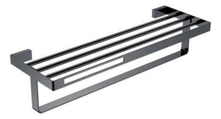 Фото полотенцедержатель с полкой boheme q 10947-sgm, черный хром