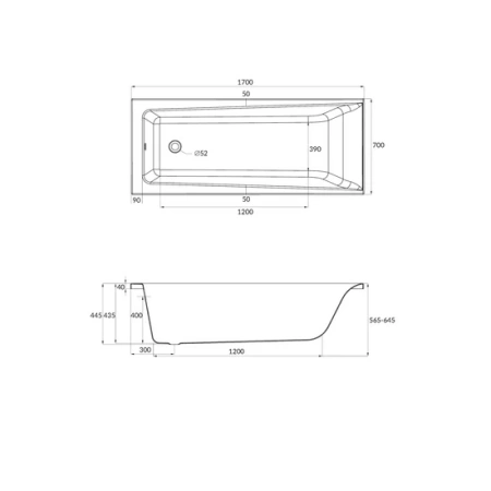 Фото акриловая ванна cersanit lorena 170*70 см, белая