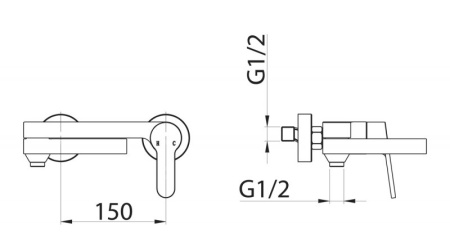 Фото смеситель для ванны belbagno delta del-vasm-in, сатин