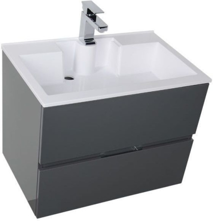Фото тумба подвесная с раковиной aquanet алвита 70 серый антрацит