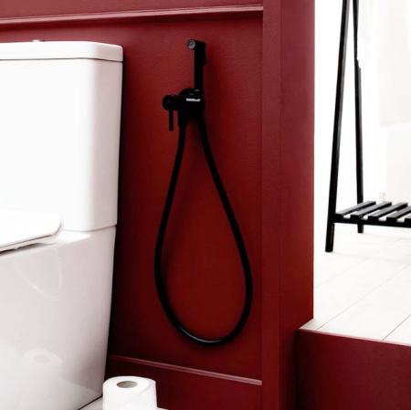 Фото гигиенический душ paffoni tweet round zdup110no, черный матовый