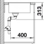 Фото мойка кухонная blanco subline 400-f 523497 белый 40х40