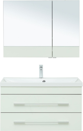 Фото комплект мебели aquanet верона 90 белый (подвесной 2 ящика)