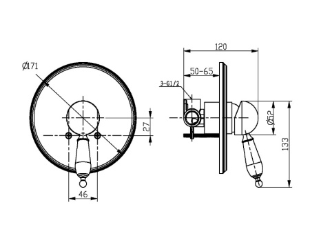 Фото смеситель для душа встраиваемый boheme provanse ripresa 365, бронза