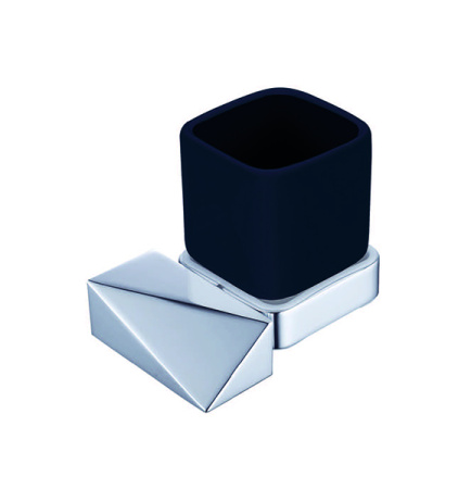 Фото стакан настенный boheme new venturo 10314-cr-b, хром/черный 