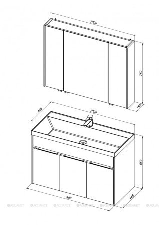 Фото комплект мебели aquanet латина 100 белый