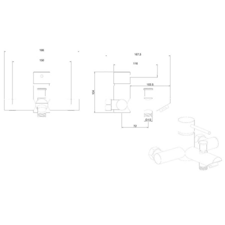 Фото смеситель для ванны и душа allen brau glority 5.51003-00, хром
