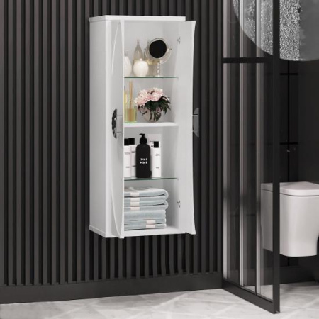 Фото пенал подвесной opadiris ибица 45 см, белый/хром