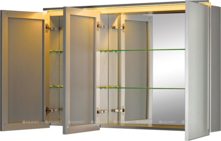 Фото зеркало-шкаф de aqua алюминиум 120 серебро