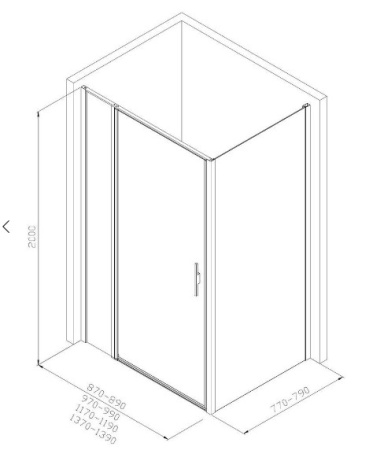 Фото душевой угол allen brau priority 3.31026.ba + 3.31041.ba 90*80*200, профиль серебро браш