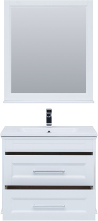 Фото комплект мебели для ванной aquanet бостон м 80 белый матовый