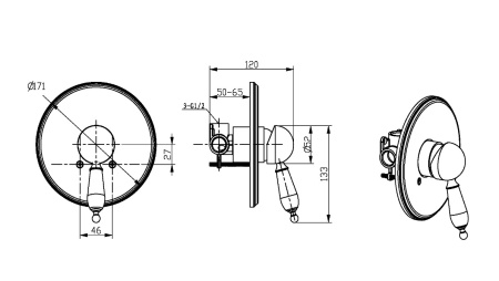 Фото смеситель для душа встраиваемый boheme crystal 305-crst, бронза