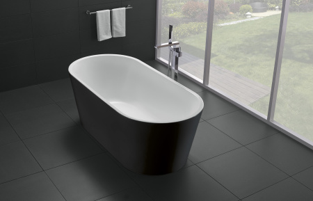 Фото акриловая ванна без перелива belbagno bb71-1700-nero-w0 170*80 см, черная