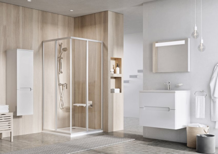 Фото душевой угол ravak supernova srv2-100 s 14va01o2z1 100*195 см, профиль белый/стекло прозранчое