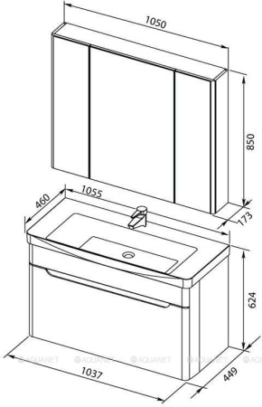 Фото комплект мебели aquanet софия 105 белый