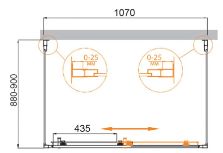 Фото душевой угол cezares molveno-ah-12-110/90-p-cr 110*90*195 см, стекло матовое