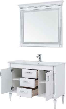 Фото комплект мебели для ванной aquanet селена 120 белый/серебро