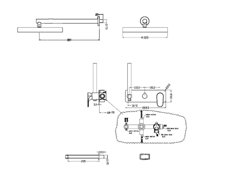 Фото душевая система с изливом boheme spectre 454-2-br, бронза
