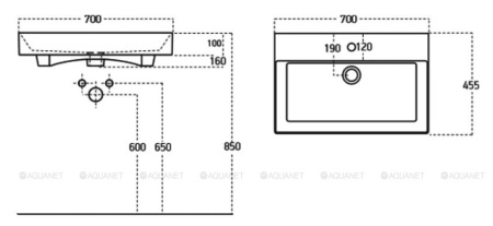 Фото умывальник мебельный dreja stance 70