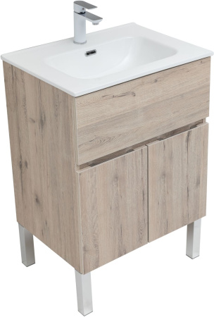 Фото комплект мебели aquanet алвита new 60 1 ящик, 2 дверцы, дуб веллингтон белый