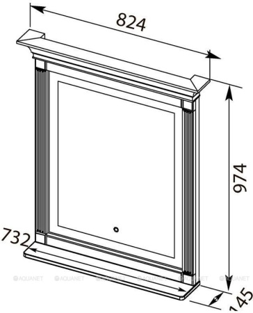 Зеркало с подсветкой Aquanet Селена 90 белый/серебро