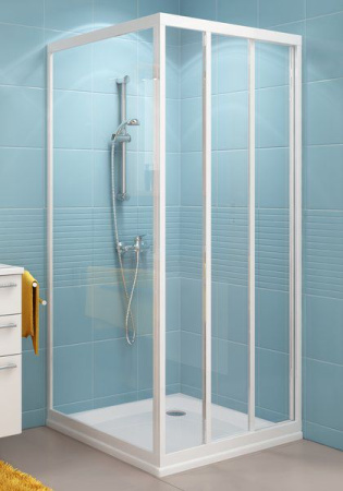 Фото неподвижная стенка ravak pivot pss-75 94030100z1 75*185 см, профиль белый/стекло прозрачное