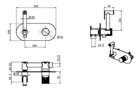 Фото гигиенический душ boheme stick 127-crcr, хром