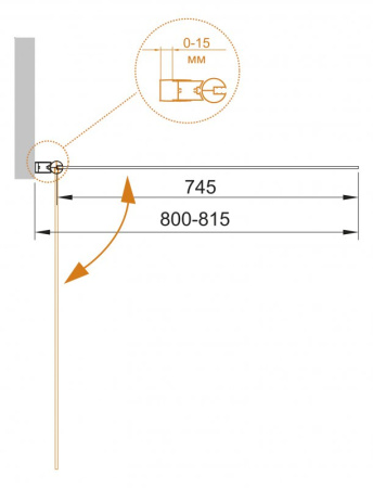 Фото шторка на ванну cezares eco eco-o-v-1-80/140-c-cr 80*140 см, стекло прозрачное