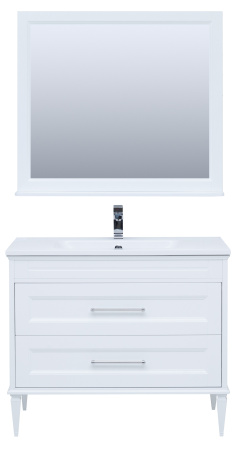 Фото комплект мебели aquanet бостон м 100 белый (лит. мрамор)