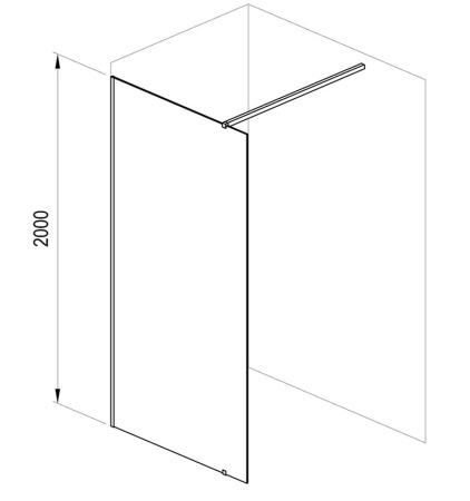 Фото душевое ограждение ravak walk-in wall 110*200 см gw9wd0300z1, стекло прозрачное/профиль черный